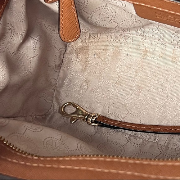 Michael Kors Selma Medium Crossbody Bag - Cognac Saffiano Leather - Picture 12 of 15